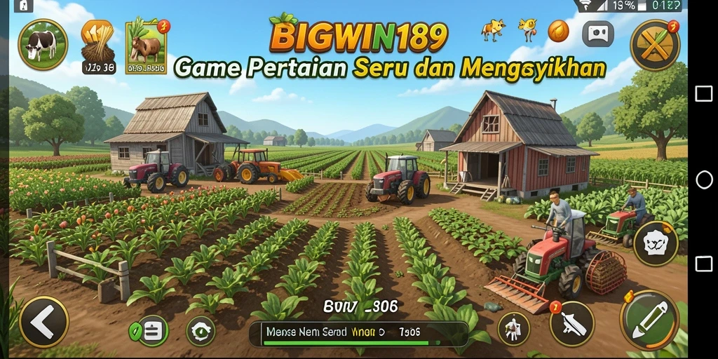 Tangkapan layar gameplay menunjukkan aktivitas bertani yang seru di BIGWIN189.