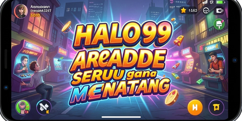Tangkapan layar utama HALO99 menampilkan aksi gameplay arcade yang menarik.