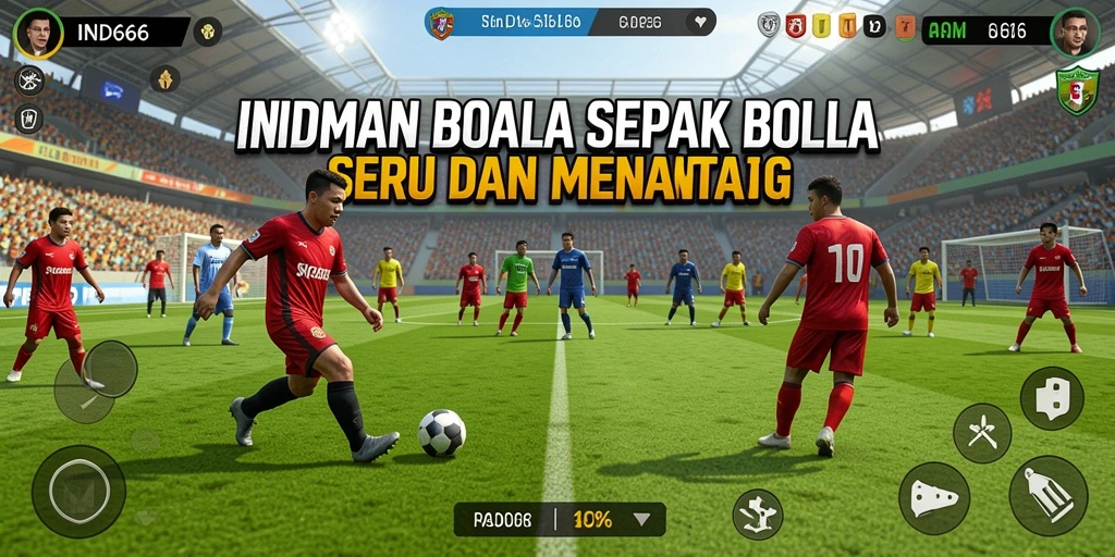 Gameplay menarik dalam IND666 dengan aksi sepak bola yang realistis.