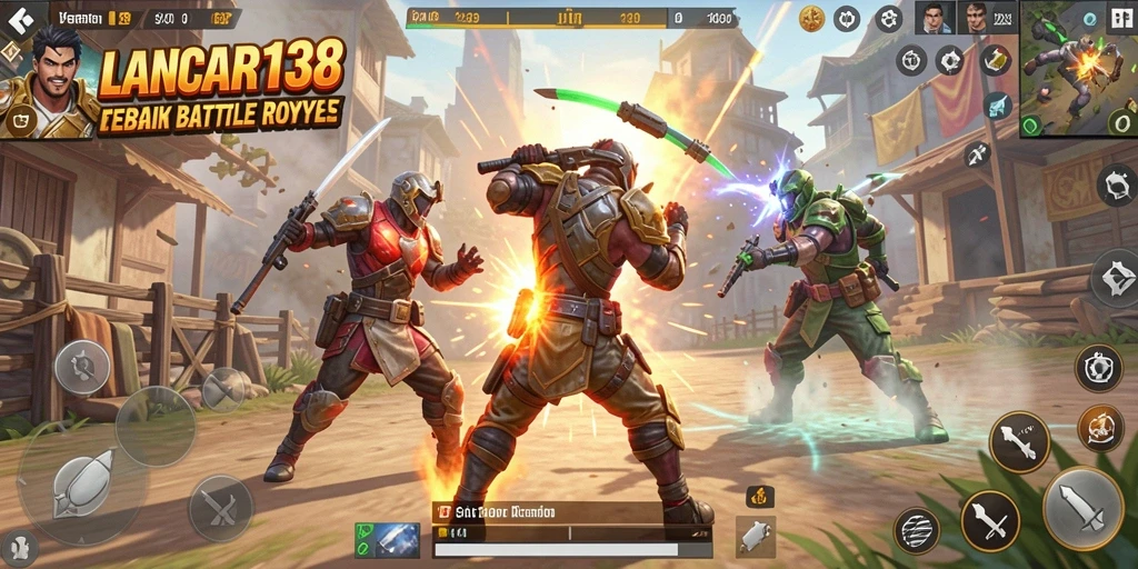 Gameplay mendebarkan dalam LANCAR138 dengan aksi Battle Royale yang intens.