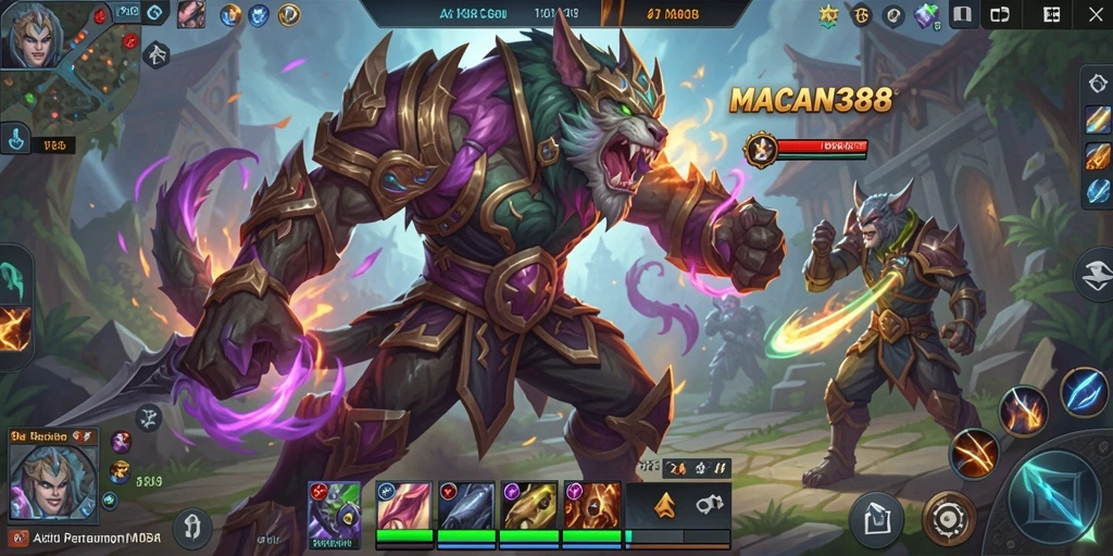 Tampilan menakjubkan dari gameplay MOBA di MACAN388.