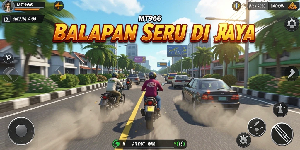 Tampilan gameplay balapan yang mendebarkan dan realistis