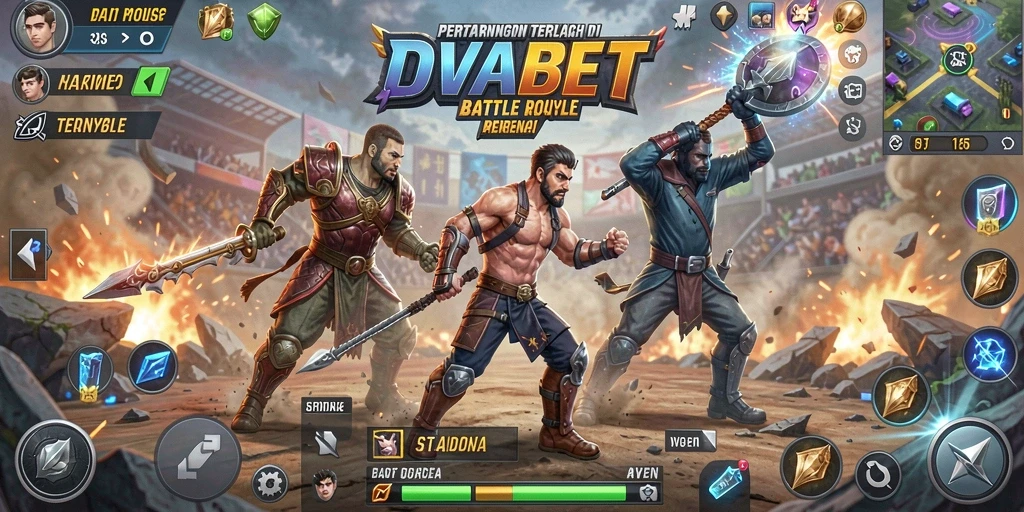 Tampilan mendebarkan dari gameplay <strong>OVABET</strong> di arena Battle Royale.