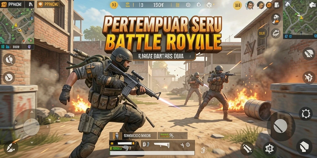 Screenshot utama PPHOKI dengan aksi Battle Royale yang menegangkan.