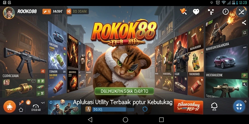Tampilan utama aplikasi ROKOK88 yang memudahkan navigasi.