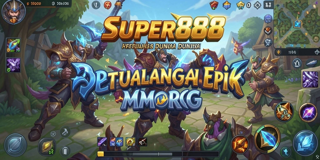 Screenshot menunjukkan aksi pertempuran epik dalam <strong>SUPER88</strong> di dunia MMORPG.