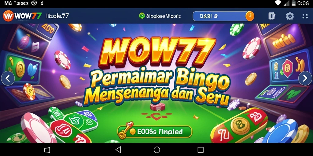 Tampilan gameplay seru dari WOW77 yang menghadirkan Bingo menyenangkan.